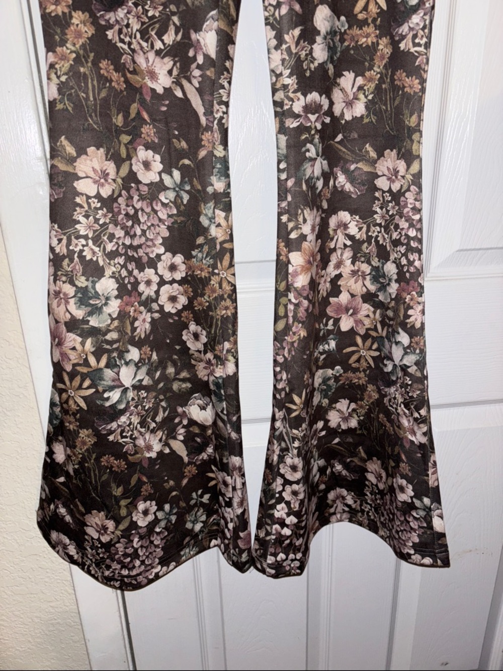 Fashion Nova Brown Floral Boot Cut Pants / Flare Bottom - Picture 3 of 9